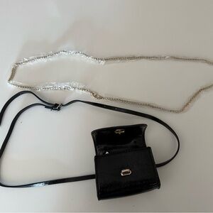 Zara Black Mini Bag with Silver Chain